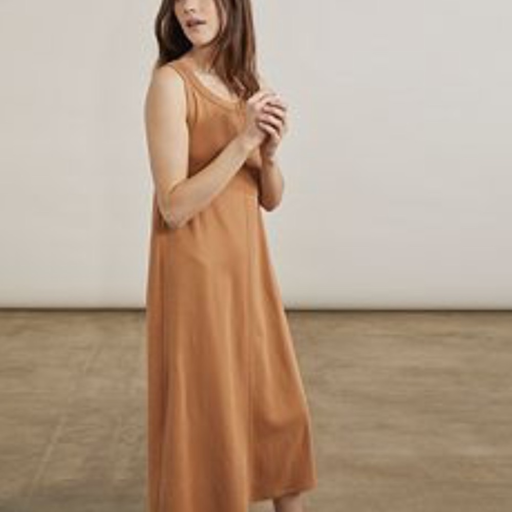 New Elizabeth And James Calfna Sleeves Dress Tan